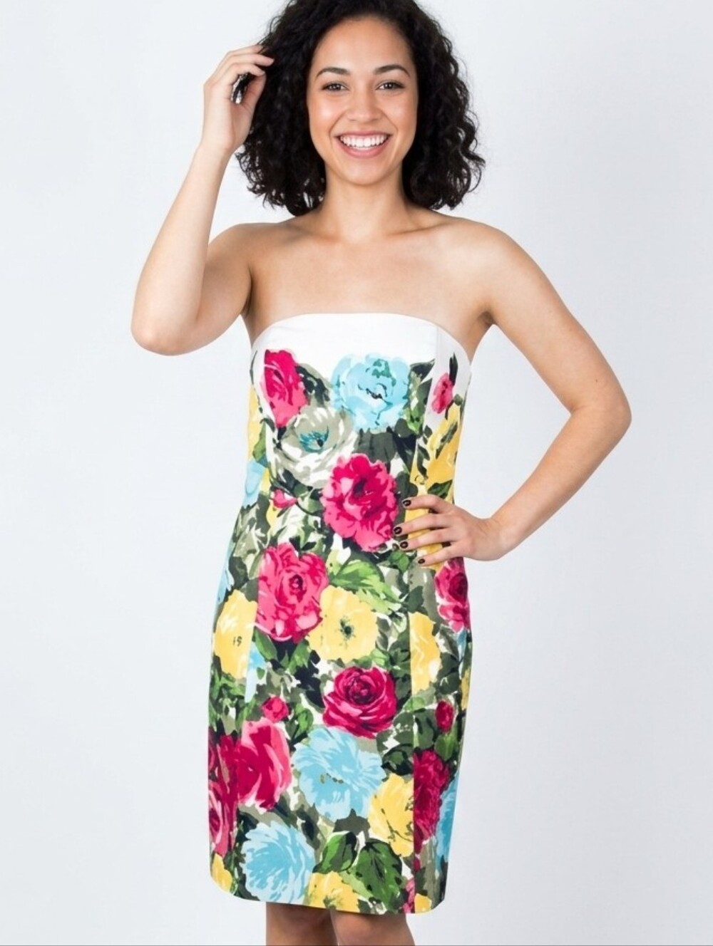 Ann Taylor LOFT Strapless Floral Sheath Dress